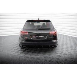 Maxton Street Pro Central Diffuseur Arriere Audi RS6 Avant C6 Black-Red, AURS6C6CNC-RS2B+BRBI Tuning.fr