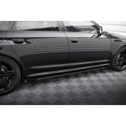 Maxton Street Pro Rajouts Des Bas De Caisse + Flaps Audi RS6 Avant C6 Black + Gloss Flaps, AURS6C6CNC-SD1B+SF1G Tuning.fr