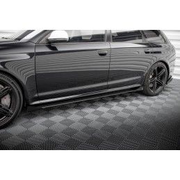 Maxton Street Pro Rajouts Des Bas De Caisse + Flaps Audi RS6 Avant C6 Black + Gloss Flaps, AURS6C6CNC-SD1B+SF1G Tuning.fr