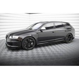 Maxton Street Pro Rajouts Des Bas De Caisse + Flaps Audi RS6 Avant C6 Black + Gloss Flaps, AURS6C6CNC-SD1B+SF1G Tuning.fr