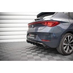 Maxton Rajout Du Pare-Chocs Arriere + Faux Pot D'échappement Seat Leon FR Hatchback Mk4 Gloss Black Chrome, SE-LE-4-FR-RS1G+CHRO