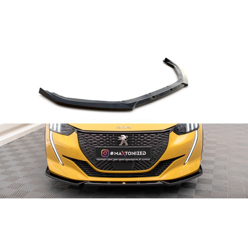 Maxton Lame Du Pare-Chocs Avant V.1 Peugeot 208 GT Mk2 Gloss Black, PE-208-2-GT-FD1G Tuning.fr