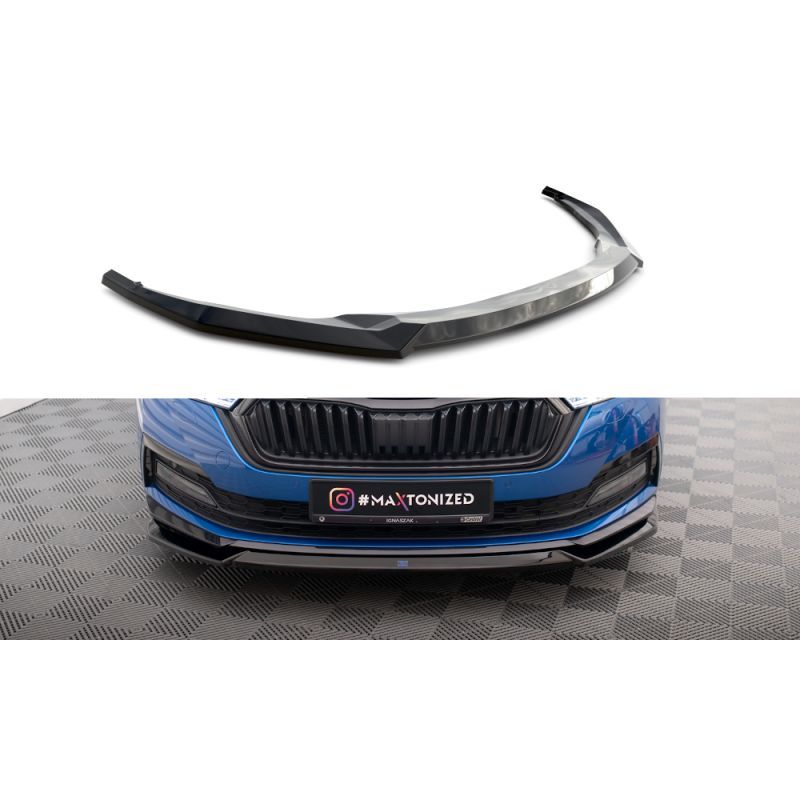 Maxton Lame Du Pare-Chocs Avant V.2 Skoda Octavia Sportline Mk4 Gloss Black, SK-OC-4-SL-K-FD2G Tuning.fr