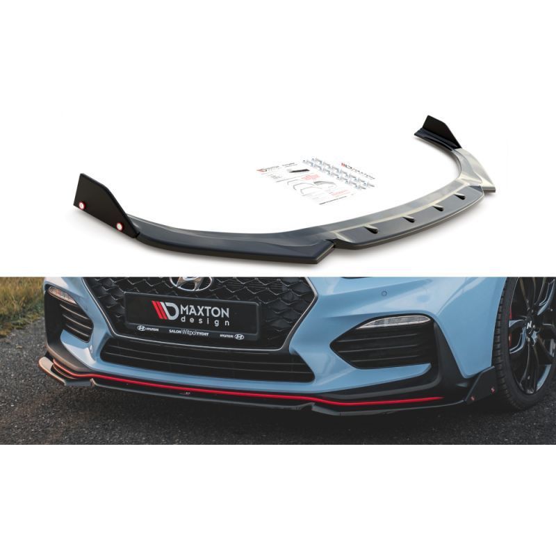 Maxton Front Splitter V.6 + Flaps Hyundai I30 N Mk3 Hatchback/Fastback Gloss Black, MAXTON DESIGN Maxton Front Splitter V.6 + Flaps Hyundai I30 N Mk3 Hatchback/Fastback Gloss Black, MAXTON DESIGN