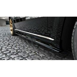 RAJOUTS DES BAS DE CAISSE MAXTON Jeep Grand Cherokee WK2 Summit (APRES FACELIFT) Noir Brillant