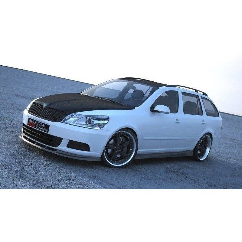 Maxton Front Splitter Skoda Octavia Mk2 FL Gloss Black, Octavia II Maxton Front Splitter Skoda Octavia Mk2 FL Gloss Black, Octavia II