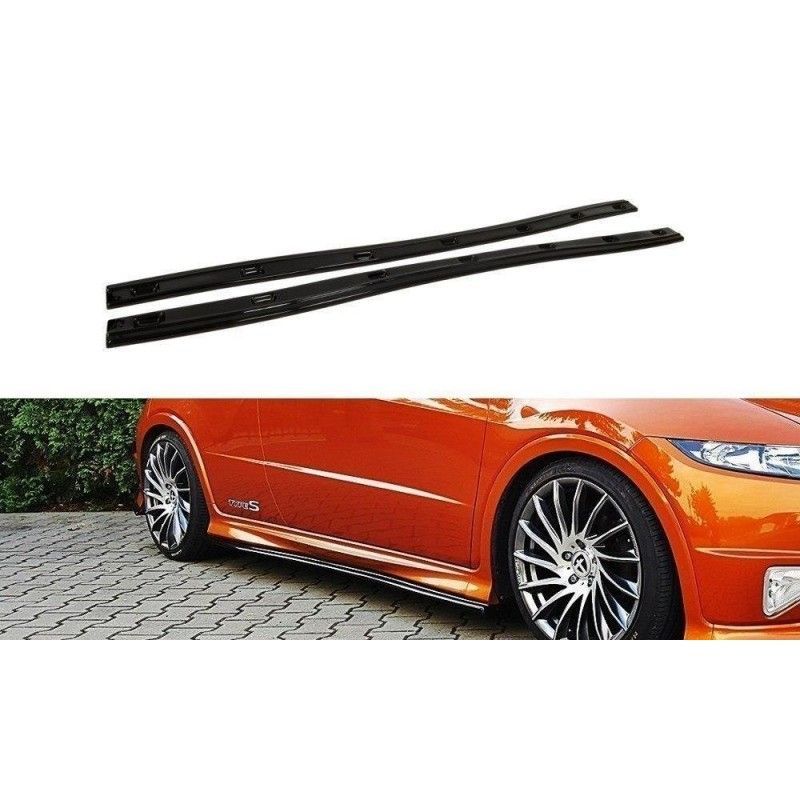 Maxton SIDE SKIRTS DIFFUSERS HONDA CIVIC VIII TYPE S/R Gloss Black, CIVIC Maxton SIDE SKIRTS DIFFUSERS HONDA CIVIC VIII TYPE S/R Gloss Black, CIVIC