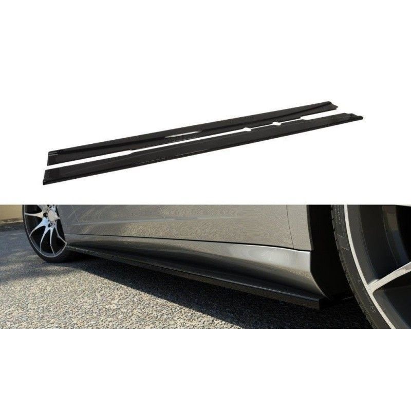 Maxton Side Skirts Diffusers Mercedes C219 Gloss Black, W219 Maxton Side Skirts Diffusers Mercedes C219 Gloss Black, W219