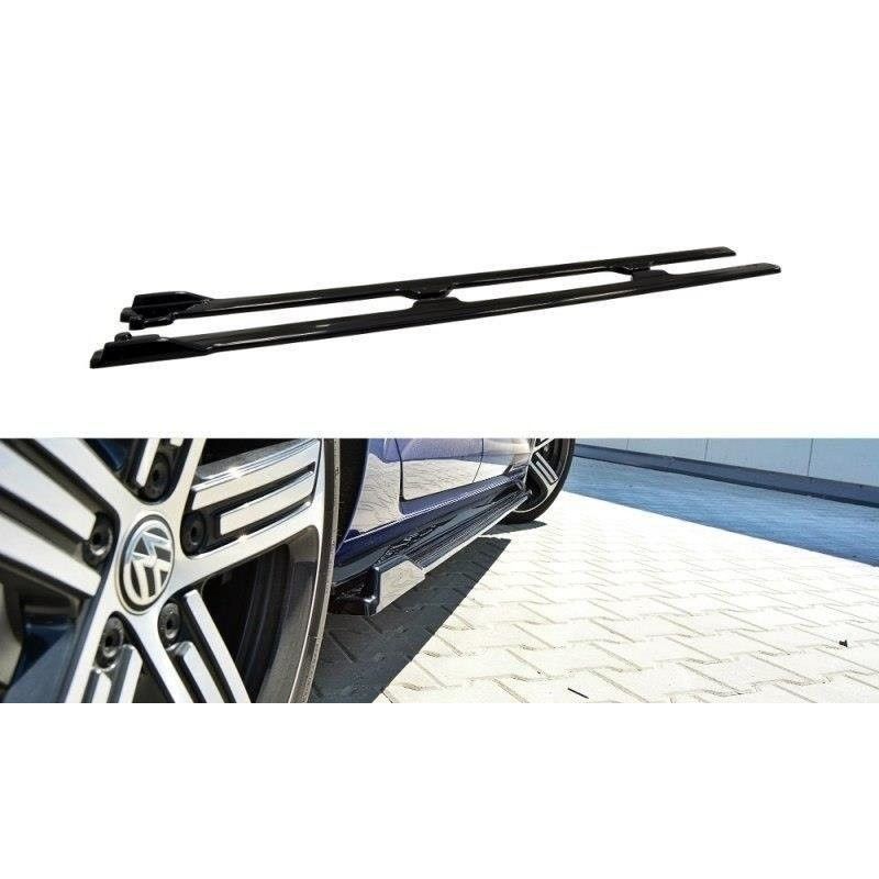 Maxton Side Skirts Diffusers V.1 VW Golf 7 R / R-Line Facelift Gloss Black, Golf 7 Maxton Side Skirts Diffusers V.1 VW Golf 7 R / R-Line Facelift Gloss Black, Golf 7