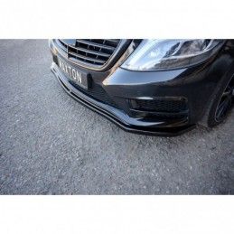 Maxton FRONT SPLITTER V.1 MERCEDES-BENZ S-CLASS AMG-LINE W222 Gloss Black, CLASSE S W221