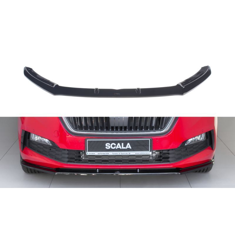 Maxton Front Splitter V.1 Skoda Scala Gloss Black, Scala Maxton Front Splitter V.1 Skoda Scala Gloss Black, Scala
