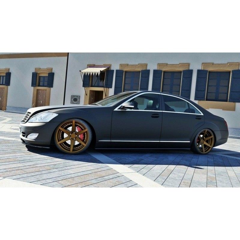 Maxton RAJOUT DU BAS DE CAISSE MERCEDES S-CLASS W221 LONG Gloss Black, ME-S-W221-SD1G Tuning.fr