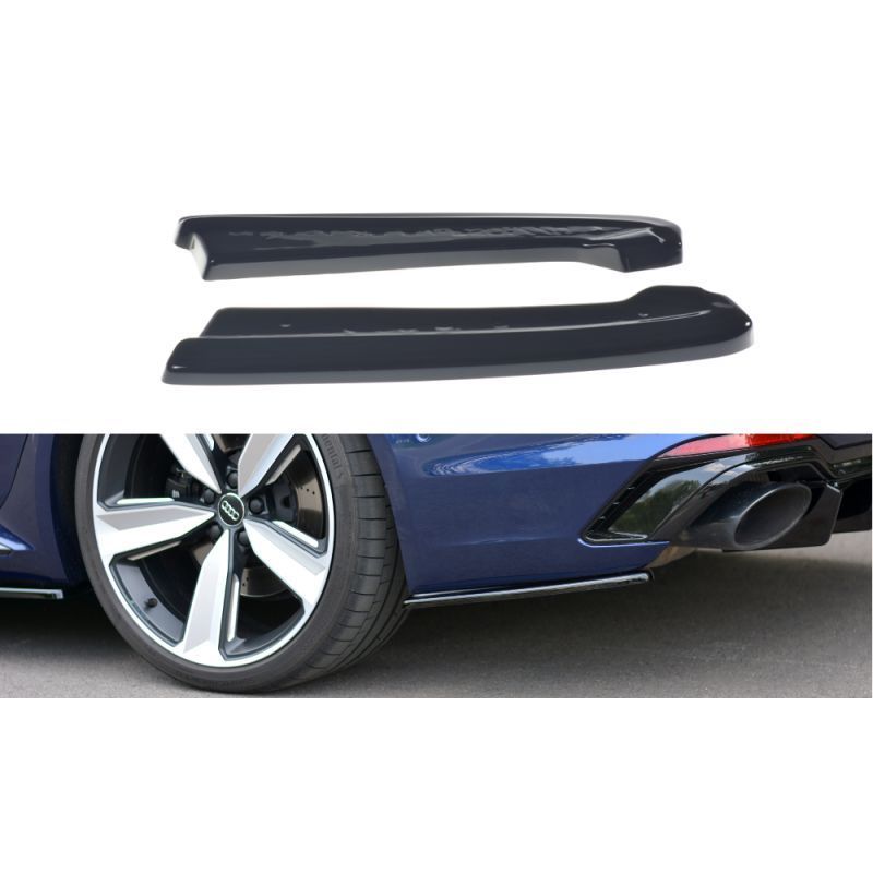 Maxton Rear Side Splitters Audi RS4 B9 Avant Gloss Black, A4 B9 Maxton Rear Side Splitters Audi RS4 B9 Avant Gloss Black, A4 B9